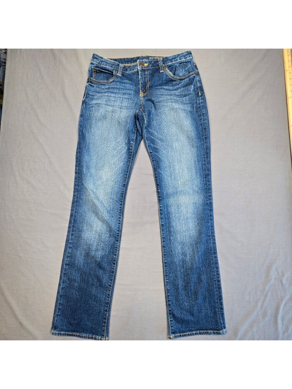 Gap 8 29L Premium Curvy Straight Jeans Medium Wash Cotton Blend Denim
